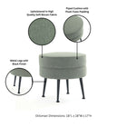 Manhattan Comfort Bailey Mid-Century Modern Upholstered Accent Ottoman in Sage Green - OT003-SGB