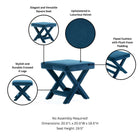 Manhattan Comfort Abigail Mid-Century Modern Velvet Upholstered Accent Bench in Blue - OT004-BL