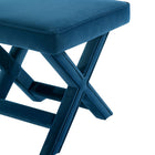 Manhattan Comfort Abigail Mid-Century Modern Velvet Upholstered Accent Bench in Blue - OT004-BL