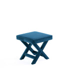 Manhattan Comfort Abigail Mid-Century Modern Velvet Upholstered Accent Bench in Blue - OT004-BL