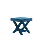 Manhattan Comfort Abigail Mid-Century Modern Velvet Upholstered Accent Bench in Blue - OT004-BL