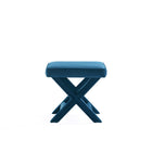 Manhattan Comfort Abigail Mid-Century Modern Velvet Upholstered Accent Bench in Blue - OT004-BL