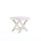 Manhattan Comfort Abigail Mid-Century Modern Velvet Upholstered Accent Bench in Cream