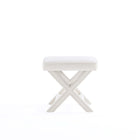 Manhattan Comfort Abigail Mid-Century Modern Velvet Upholstered Accent Bench in Cream - OT004-CR