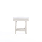 Manhattan Comfort Abigail Mid-Century Modern Velvet Upholstered Accent Bench in Cream - OT004-CR