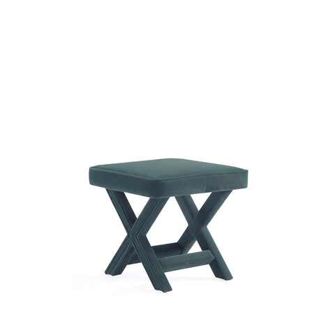 Manhattan Comfort Abigail Mid-Century Modern Velvet Upholstered Accent Bench in Forest Green