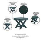 Manhattan Comfort Abigail Mid-Century Modern Velvet Upholstered Accent Bench in Forest Green - OT004-GR