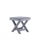 Manhattan Comfort Abigail Mid-Century Modern Velvet Upholstered Accent Bench in Gray - OT004-GY