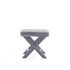 Manhattan Comfort Abigail Mid-Century Modern Velvet Upholstered Accent Bench in Gray - OT004-GY