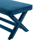 Manhattan Comfort Abigail Mid-Century Modern Velvet Upholstered Accent Bench in Blue - OT005-BL