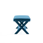 Manhattan Comfort Abigail Mid-Century Modern Velvet Upholstered Accent Bench in Blue - OT005-BL