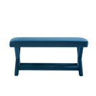 Manhattan Comfort Abigail Mid-Century Modern Velvet Upholstered Accent Bench in Blue - OT005-BL