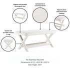 Manhattan Comfort Abigail Mid-Century Modern Velvet Upholstered Accent Bench in Cream - OT005-CR