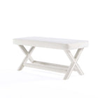 Manhattan Comfort Abigail Mid-Century Modern Velvet Upholstered Accent Bench in Cream - OT005-CR