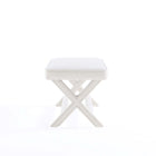 Manhattan Comfort Abigail Mid-Century Modern Velvet Upholstered Accent Bench in Cream - OT005-CR