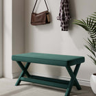 Manhattan Comfort Abigail Mid-Century Modern Velvet Upholstered Accent Bench in Forest Green - OT005-GR