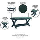 Manhattan Comfort Abigail Mid-Century Modern Velvet Upholstered Accent Bench in Forest Green - OT005-GR