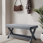 Manhattan Comfort Abigail Mid-Century Modern Velvet Upholstered Accent Bench in Gray - OT005-GY