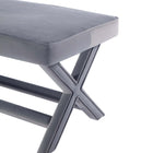 Manhattan Comfort Abigail Mid-Century Modern Velvet Upholstered Accent Bench in Gray - OT005-GY