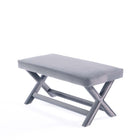 Manhattan Comfort Abigail Mid-Century Modern Velvet Upholstered Accent Bench in Gray - OT005-GY