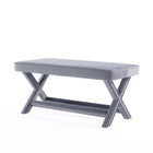Manhattan Comfort Abigail Mid-Century Modern Velvet Upholstered Accent Bench in Gray - OT005-GY