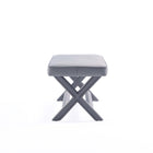 Manhattan Comfort Abigail Mid-Century Modern Velvet Upholstered Accent Bench in Gray - OT005-GY