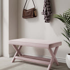 Manhattan Comfort Abigail Mid-Century Modern Velvet Upholstered Accent Bench in Pink - OT005-PK