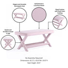 Manhattan Comfort Abigail Mid-Century Modern Velvet Upholstered Accent Bench in Pink - OT005-PK