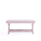 Manhattan Comfort Abigail Mid-Century Modern Velvet Upholstered Accent Bench in Pink - OT005-PK