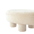 Manhattan Comfort Tribeca Mid-Century Modern Chenille Accent Ottoman in Cream