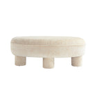 Manhattan Comfort Tribeca Mid-Century Modern Chenille Accent Ottoman in Cream