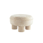 Manhattan Comfort Tribeca Mid-Century Modern Chenille Accent Ottoman in Cream