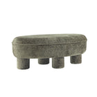 Manhattan Comfort Tribeca Mid-Century Modern Chenille Accent Ottoman in Olive Green