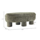 Manhattan Comfort Tribeca Mid-Century Modern Chenille Accent Ottoman in Olive Green