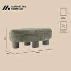 Manhattan Comfort Tribeca Mid-Century Modern Chenille Accent Ottoman in Olive Green