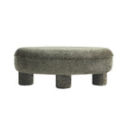 Manhattan Comfort Tribeca Mid-Century Modern Chenille Accent Ottoman in Olive Green