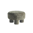 Manhattan Comfort Tribeca Mid-Century Modern Chenille Accent Ottoman in Olive Green