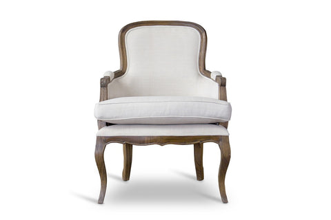 Baxton Studio Napoleon Traditional French Accent Chair-Ash