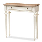 Baxton Studio Marquetterie French Provincial Style Weathered Oak and White Wash Distressed Finish Wood Two-Tone Console Table