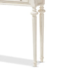 Baxton Studio Marquetterie French Provincial Style Weathered Oak and White Wash Distressed Finish Wood Two-Tone Console Table