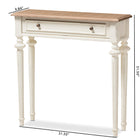 Baxton Studio Marquetterie French Provincial Style Weathered Oak and White Wash Distressed Finish Wood Two-Tone Console Table