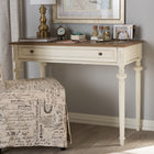 Baxton Studio Marquetterie French Provincial Weathered Oak and Whitewash Writing Desk