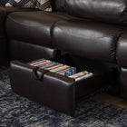 Baxton Studio Roland Modern and Contemporary Dark Brown Faux Leather 2-Piece Sectional with Recliner and Storage Chaise