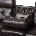 Baxton Studio Roland Modern and Contemporary Dark Brown Faux Leather 2-Piece Sectional with Recliner and Storage Chaise