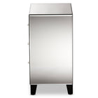 Baxton Studio Chevron Modern and Contemporary Hollywood Regency Glamour Style Mirrored 3-Drawers End Table