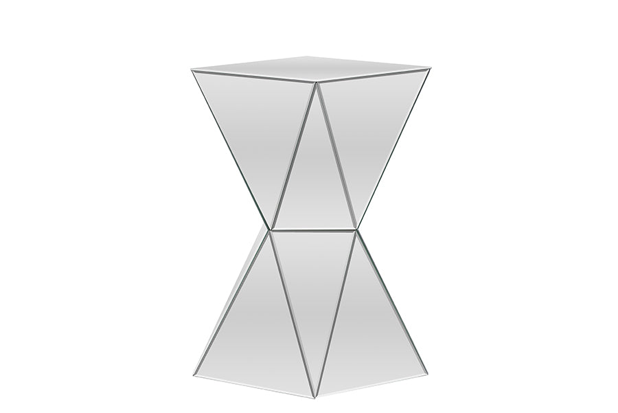 Baxton Studio Rebecca Contemporary Multi-Faceted Mirrored Side Table