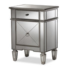 Baxton Studio Claudia Hollywood Regency Glamour Style Mirrored Nightstand