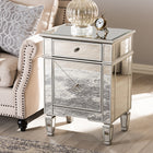 Baxton Studio Claudia Hollywood Regency Glamour Style Mirrored Nightstand