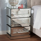 Baxton Studio Sabrina Hollywood Regency Glamour Style Mirrored 3-Drawer End Table
