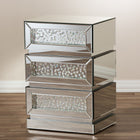 Baxton Studio Sabrina Hollywood Regency Glamour Style Mirrored 3-Drawer End Table